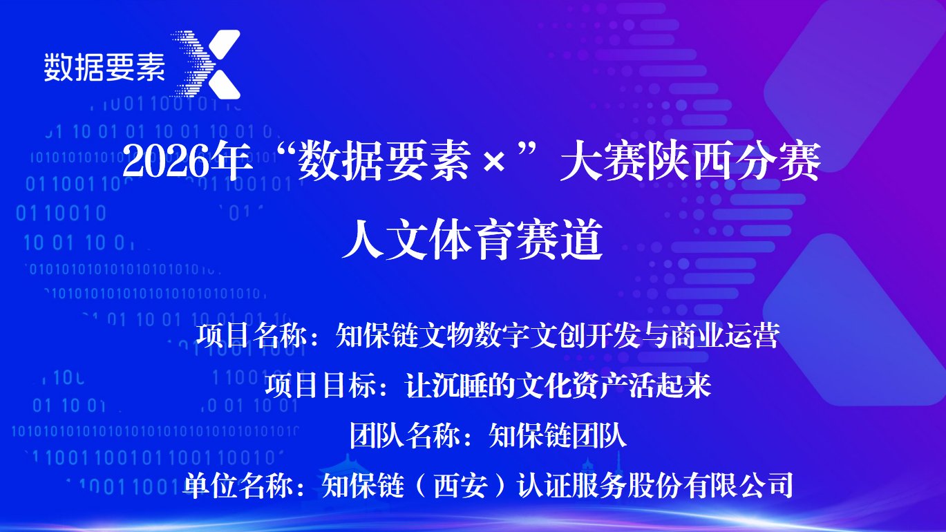 &ldquo;数据要素x&rdquo;大赛陕西分赛三等奖｜知保链文物数字文创开发与商业运营系统